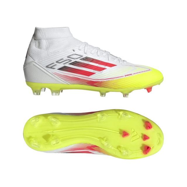 adidas F50 League Mid Fg/ag Pure Victory - Footwear White/lucid Red/solar Yellow Women, size 38 on Productcaster.