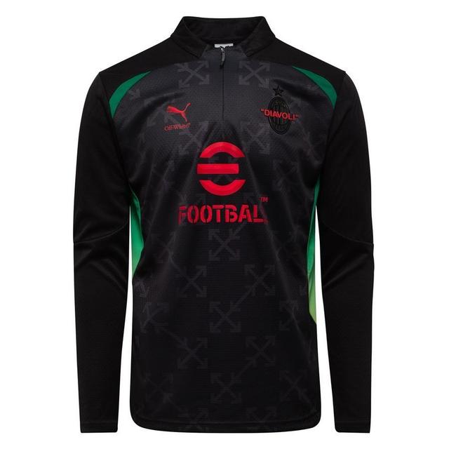 Milan X Off-white Training Shirt Pre Match 1/4 Zip - PUMA Black/for All Time Red Limited Edition, size 3XL on Productcaster.