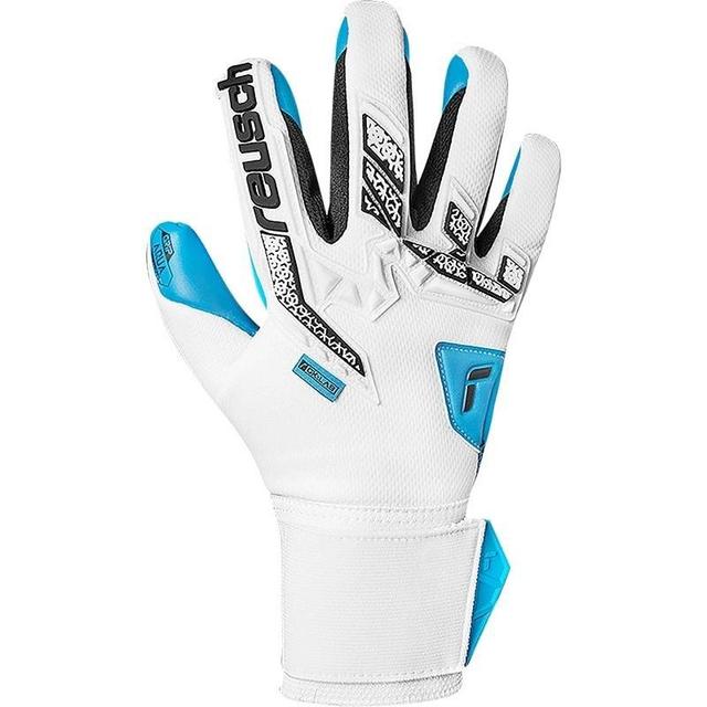 Reusch Goalkeeper Gloves Attrakt Freegel Aqua Gk:Lab - White/black/aqua Blue, size 8 on Productcaster.