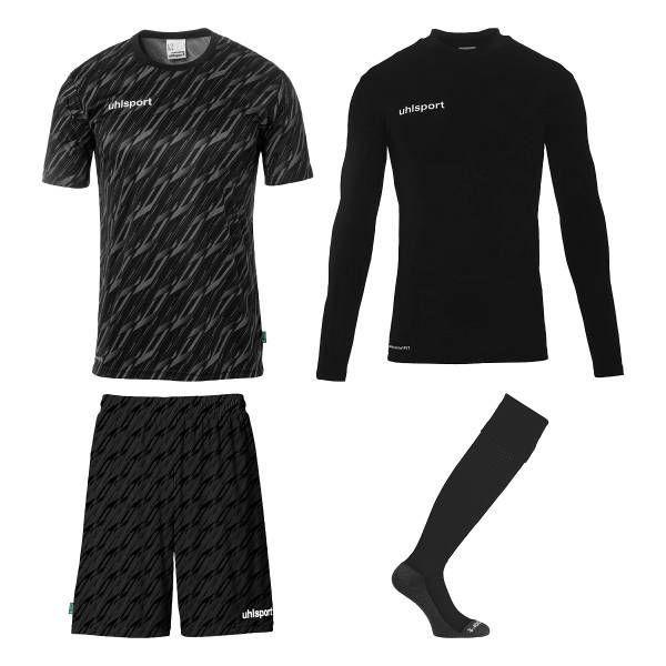 Uhlsport Goalkeepers Kit Progressive - Black, size Large on Productcaster.