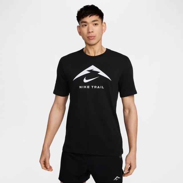 Nike Running T-shirt Dri-fit Run Trail - Black/football Grey, size Large on Productcaster.