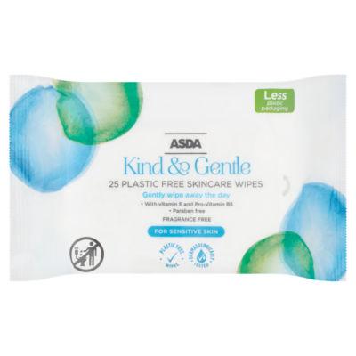 ASDA Kind & Gentle 25 Plastic Free Skincare Wipes on Productcaster.