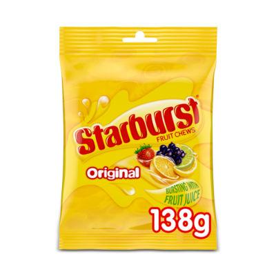 On Offer - Starburst Chewy Sweets Fruit Flavoured Pouch Bag 138g on Productcaster.