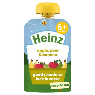 Heinz Apple, Pear & Banana Fruit Pouch Baby Food 6+ Months on Productcaster.