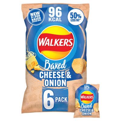 Walkers Baked Cheese & Onion Multipack Snacks Crisps 6 x 22g on Productcaster.