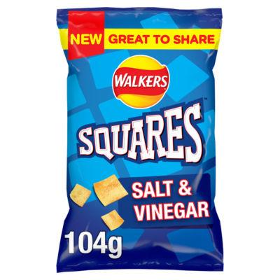 Walkers Squares Salt & Vinegar Sharing Snacks Crisps 104g on Productcaster.