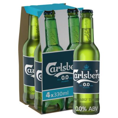 Carlsberg Pilsner Alcohol Free 4 x 330ml Bottle on Productcaster.