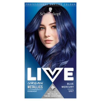 Schwarzkopf LIVE Intense Colour Urban Metallics Permanent Hair Colour U67 Blue Mercury on Productcaster.