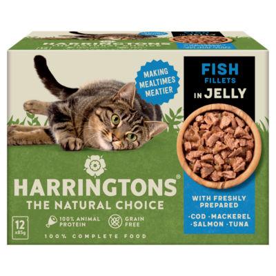 On Offer - Harringtons Fish in Jelly Wet Adult Cat Food Multipack on Productcaster.