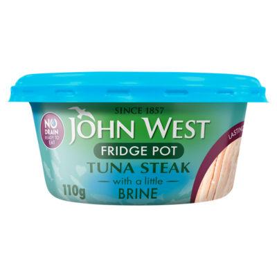 John West No Drain Fridge Pot Tuna Steak with a Little Brine on Productcaster.