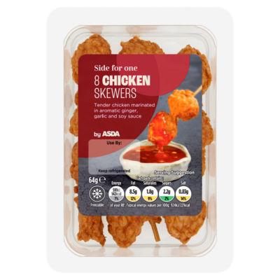 ASDA Side For One 8 Chicken Skewers 64g on Productcaster.