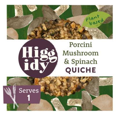 Higgidy Porcini Mushroom & Spinach Vegan Quiche 155g on Productcaster.