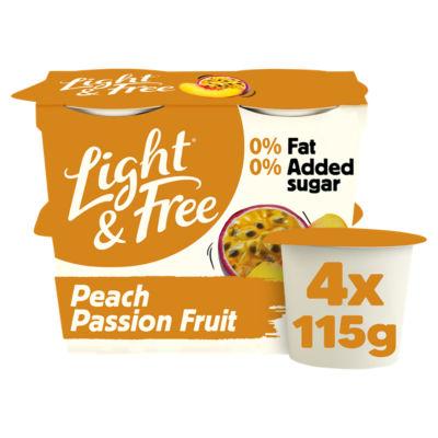 Light & Free Peach Passion Fruit 0% Added Sugar Fat Free Yoghurt on Productcaster.