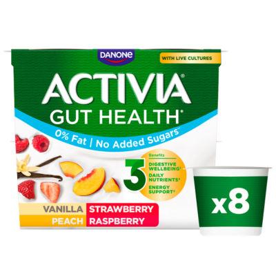 On Offer - Activia Strawberry, Vanilla, Peach, Raspberry Fat Free Yogurt on Productcaster.