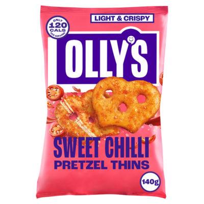 Olly's Sweet Chilli Oven-Baked Pretzel Thins 140g on Productcaster.