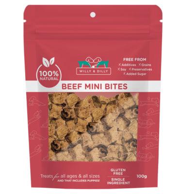 Willy & Dilly Beef Mini Bites 100g on Productcaster.