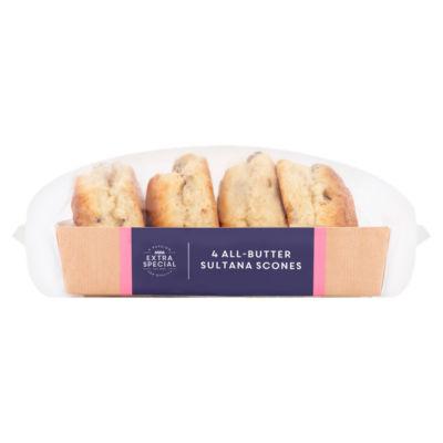 ASDA Extra Special 4 All-Butter Sultana Scones on Productcaster.