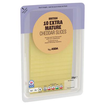 ASDA Sliced Extra Mature British Cheddar Cheese 250g on Productcaster.