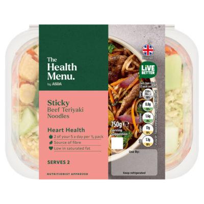 The Health Menu by ASDA Sticky Beef Teriyaki Noodles 750g on Productcaster.