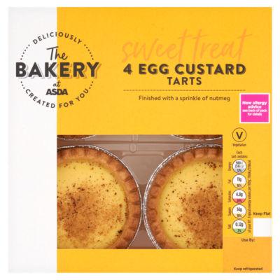 The BAKERY at ASDA 4 Egg Custard Tarts on Productcaster.