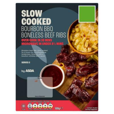 ASDA Slow Cooked Bourbon BBQ Boneless Beef Ribs 500g on Productcaster.