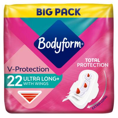 Bodyform Cour-V Ultra Long Sanitary Towels Wings 22 pack on Productcaster.