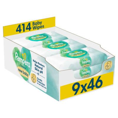 Pampers Harmonie New Baby Wipes Plastic Free 9 Packs = 414 Baby Wet Wipes on Productcaster.