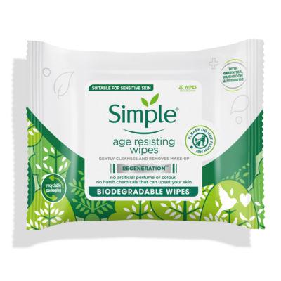 On Offer - Simple Age Resisting Biodegradable Wipes 20 wipes on Productcaster.