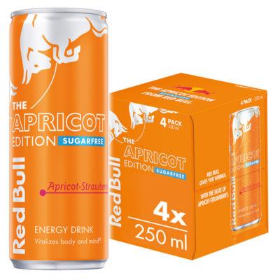 Red Bull Energy Drink, Sugar Free, Apricot Edition, 4 Pack on Productcaster.