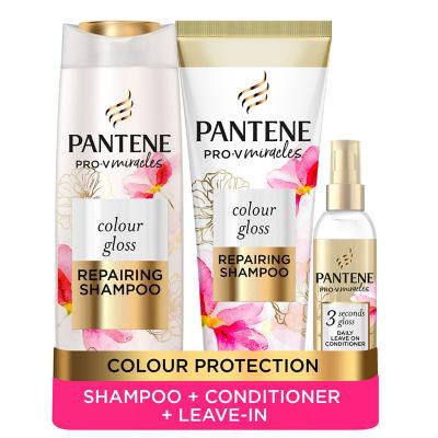 Pantene Colour Gloss Shampoo, Conditioner & Leave-In Conditioner Bundle on Productcaster.