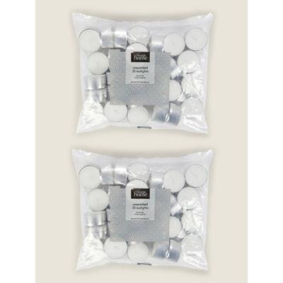 George Home White Unscented Tealights 60pk Bundle on Productcaster.