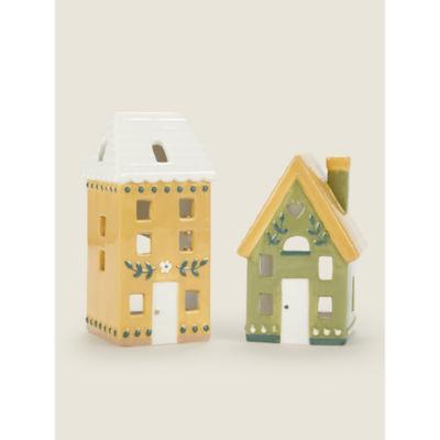 George Home Cabin House Tea Light Holder - Set of 2 on Productcaster.