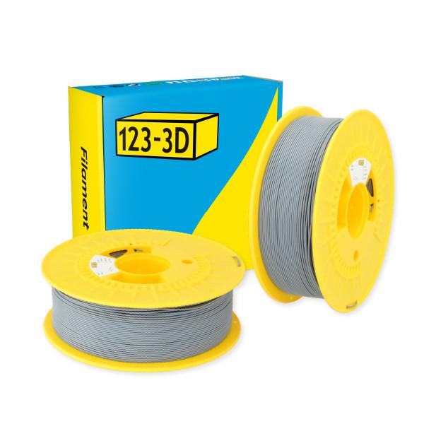 123-3D grey PLA filament 1.75mm, 1kg (2-pack) on Productcaster.