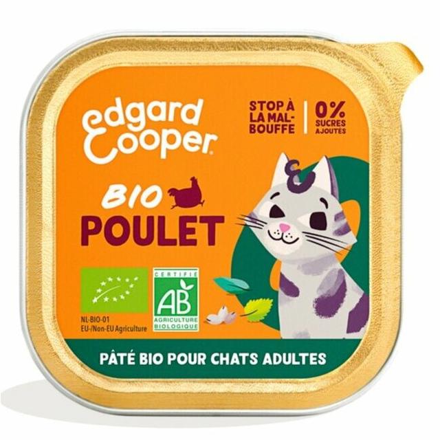 Pâtée bio pour chat au poulet 16 x 85 g edgard et cooper on Productcaster.