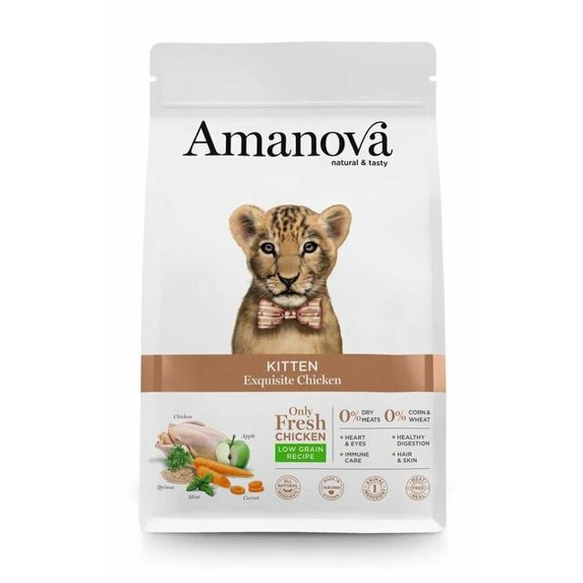 Croquettes chaton poulet frais 1.5 kg amanova on Productcaster.