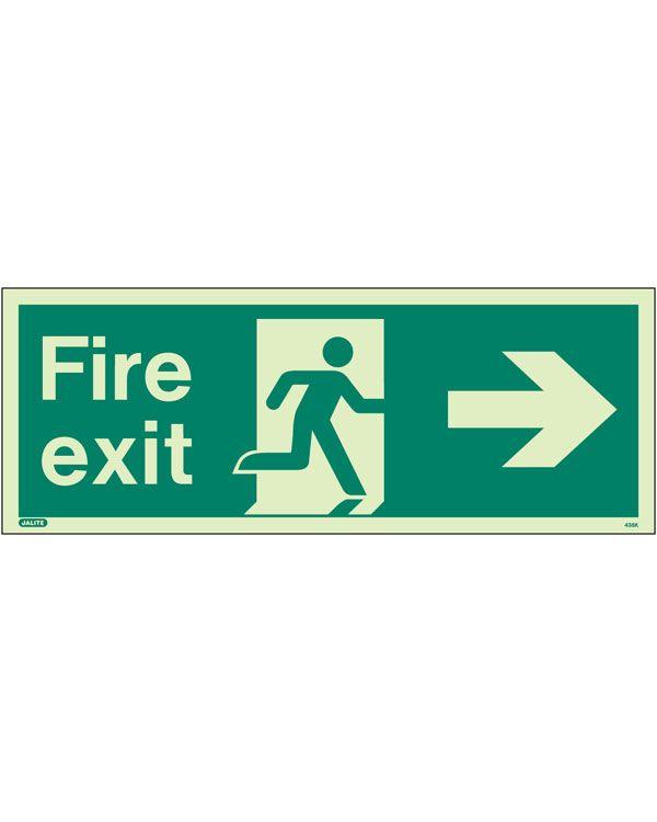 Fire Exit Right Sign Jalite Photo-Luminescent on Productcaster.