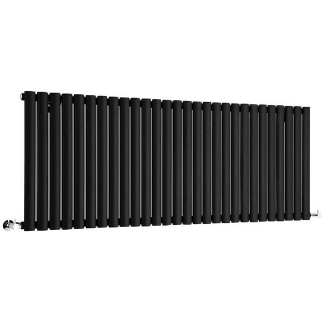 Milano Aruba - 635mm x 1647mm Horizontal Radiator - Modern Black Style - Steel - 4500 BTU on Productcaster.