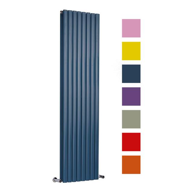 Double Panel Vertical Radiators - Red, Orange, Yellow, Green, Blue, Purple or Pink - Milano Aruba on Productcaster.