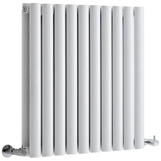 600 x 595mm White Designer Radiators - Milano Aruba Aiko Modern Double Panel Radiator on Productcaster.