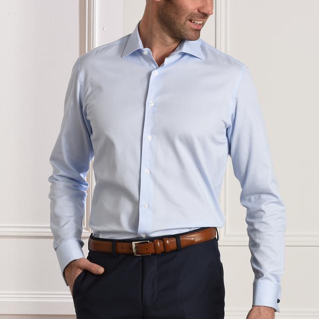 Bexley - Chemise homme Manches longues - Col italien - Coupe ajustée - bleu pale on Productcaster.