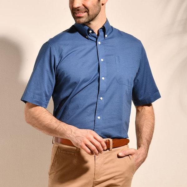 Bexley - Chemise homme Manches courtes - Col américain - Coupe confort - bleu foncé on Productcaster.