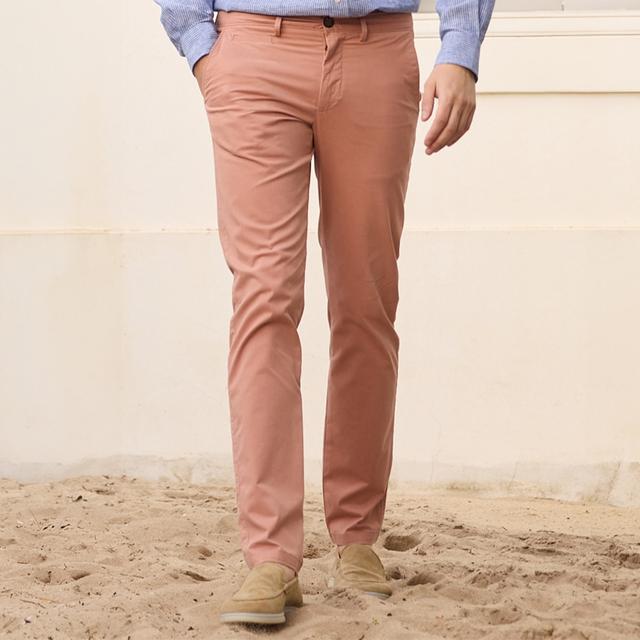 Bexley - Pantalon homme vieux rose - Coupe ajustée - Twill léger coton élasthanne on Productcaster.