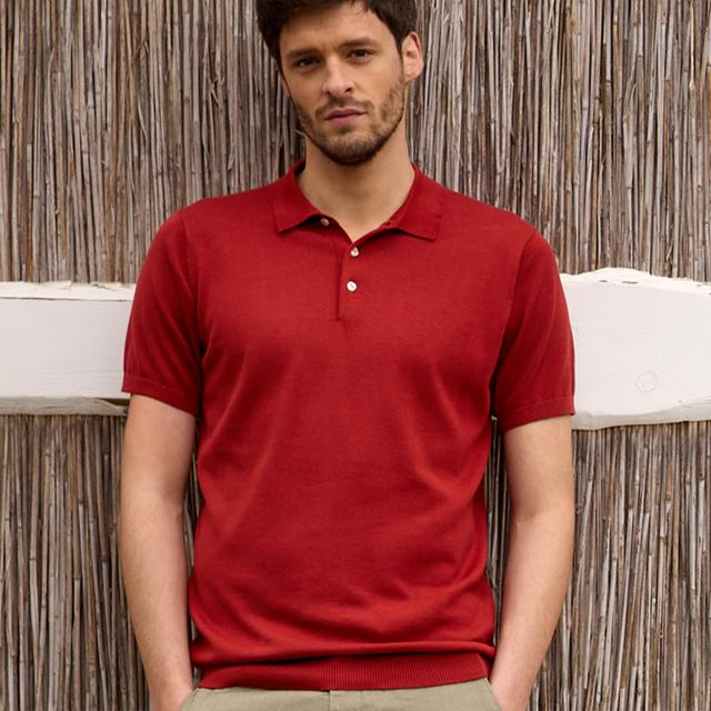 Bexley Polo de hombre 100% algodón orgánico - Rouge Foncé - M on Productcaster.