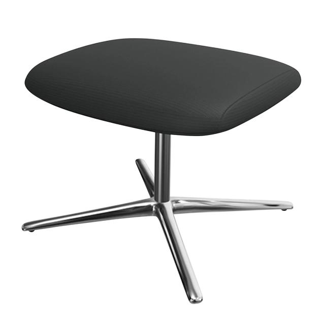 Kyo Lounge Hocker, Bezug stoff divina 3, wool 106, Untergestell hochglanz poliert on Productcaster.