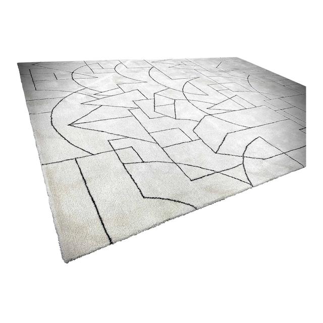 Komposition Drü Teppich, Grösse b. 180 x l. 240 cm, Wollefarben 1162 écru, Leinenfarben (Linien) 1162 écru on Productcaster.