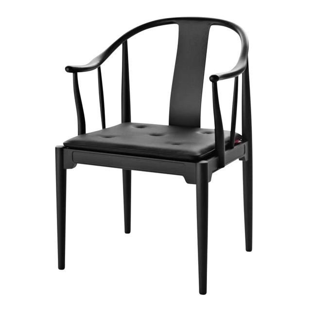 CHINA CHAIR 4283 Armlehnstuhl, Ausführung kirsche, klarlackiert, Sitzkissen leder aura - walnuss on Productcaster.