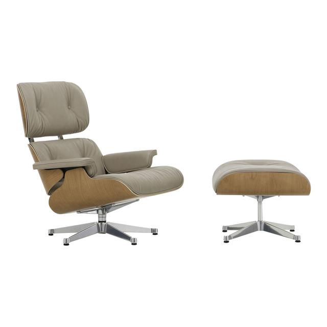 Eames Lounge Chair Sessel & Ottoman Kirschbaum, Masse klassische masse, Holz kirschbaum, natur, Bezug leder premium f ton, Untergestell poliert / s... on Productcaster.