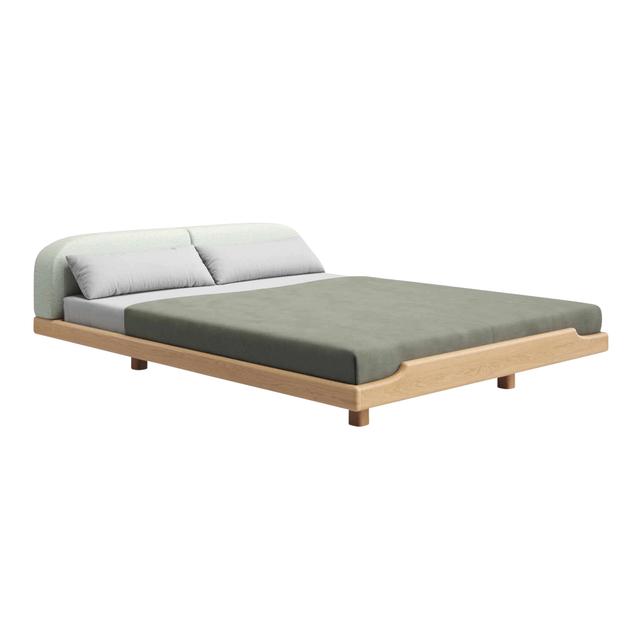 Eclair Bett, Holz amerikanischer kirschbaum, Für Matratze b. 120 × l. 200 cm, Stoff remix 0912 on Productcaster.