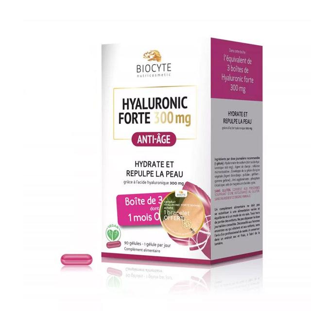 Pack Hyaluronic Forte 300mg 3x30 gélules Anti-âge Biocyte - Certifié Cosmébio - Easypara on Productcaster.