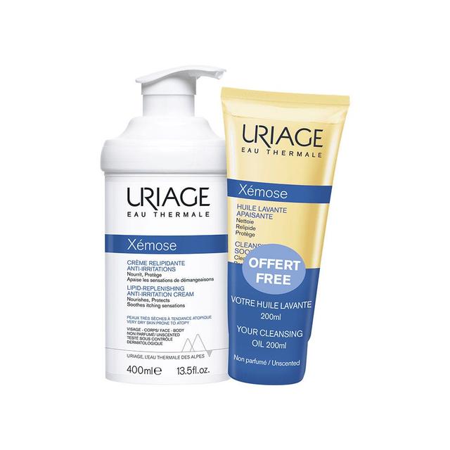 Uriage Xemose Creme Relipidante Anti-irritations + Huile Lavante Apaisante Peaux Tres Seches A Tendance Atopique 400ml - Easypara on Productcaster.